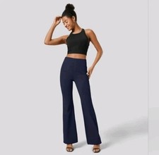 HALARA Dress Blues Flex High Waisted Pull On Pocket Flare Casual Work Pants LT