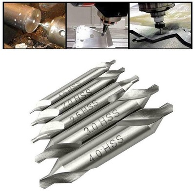 1.5/2/2.5/3/4mm Assorted HSS Dual-End Center Drill Bit Fixed Point Drill Kit