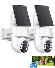 Wireless Outdoor Security Cameras 2K, 5G  2.4GHz, Solar Powered, Night Vision,