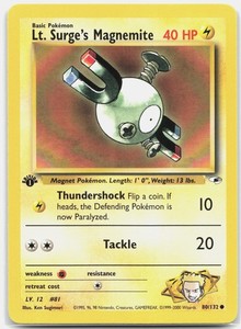 Lt. Surge's Magnemite 80/132 Gym Heroes 1st Edition Common