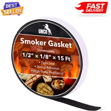 15 Ft High Heat Smoker Gasket for BBQ – Self-Stick Grill Seal Tape, Free & shipp