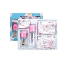 Portable Newborn Baby Gift Set Soft Infant Outfit  Baby Bottle Feeding Care Set