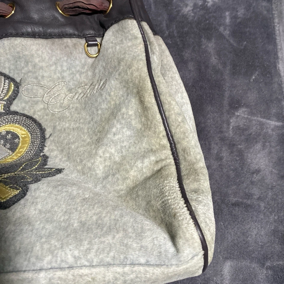 Bolso Monedero Vintage Juicy Couture Daydreamer Scotty Dog Terciopelo Gris Y2K Foto 4 de 4