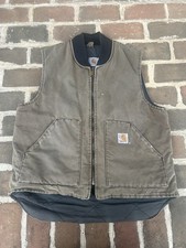 Vintage 90s Carhartt Distressed Canvas Workwear Vest VQ1882 Large