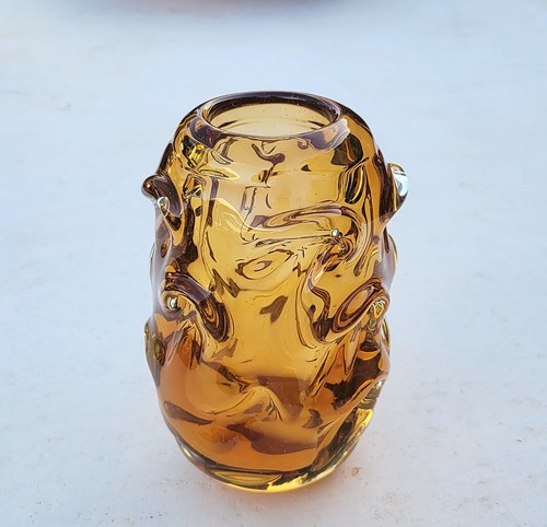 Börne Augustsson 'Borne' Amber Glass Vase for Åseda, Sweden 1948 16.5cm tall - Bild 1 von 9