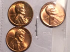 1954-P,D,S  @  Uncirculated"  Set of 3-Lincoln Wheat Pennies, from rolls."