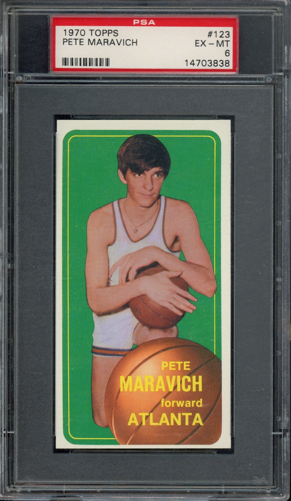1970 Topps #123 Pete Maravich Rookie PSA 6 Vintage NBA HOF RC Basketball Card