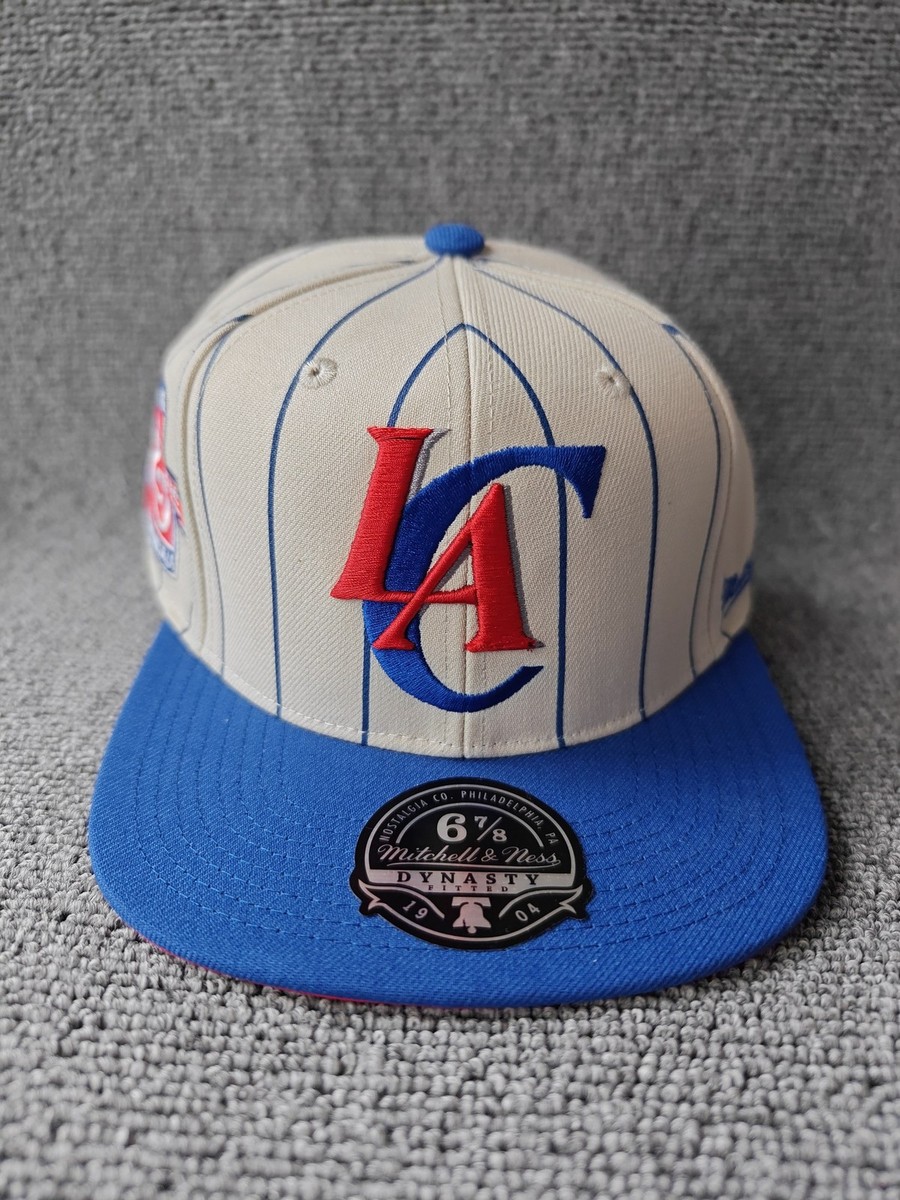 Mitchell & Ness LA Clippers 25 Seasons Dynasty Fitted Hat 6 7/8 Pinstripe HWC