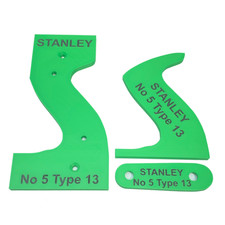 Stanley No 4-1/2, 5, 5-1/2, 6, 7 &8 Type 13 3-Piece Hand Plane Tote Template Set