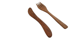 Eco Friendly Wooden Cutlery Set Spoon Fork Knife Reusable Travel