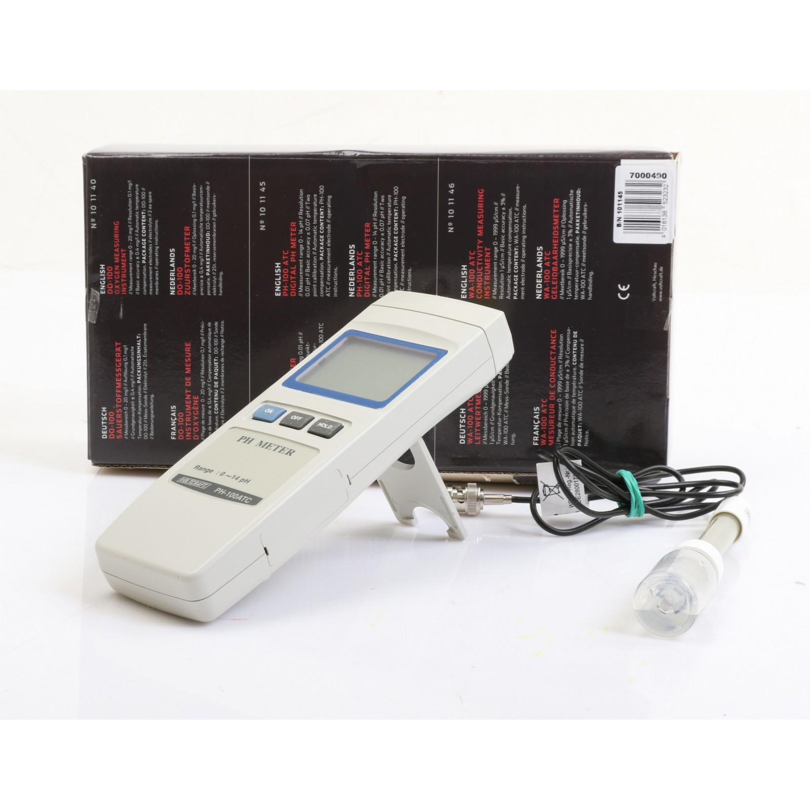 Voltcraft PH-100 ATC Portable Digital pH Meter pH 0-14 LCD Display + Defect
