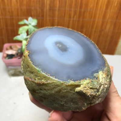 #ad 521g Natural Enhydro Mobile water bladder agate chalcedony moving Specimen A1940 $69.79