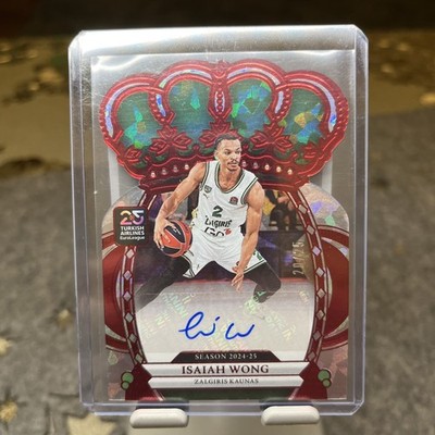 2024-25 Panini Crown Royale Euroleague - Isaiah Wong Auto Red Crystal /25