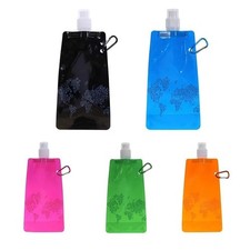 500ml Foldable Water Bottle Outdoor Sports Drinking Bag Running Camping