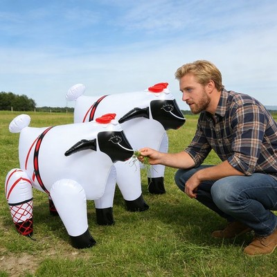 15'' Inflatable Sheep Toy Realistic Jungle Animal Figure Home Decor Photo Prop