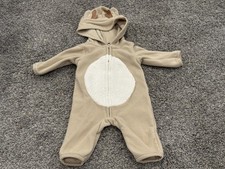Carter's Hooded Sherpa Reindeer Romper Cozy 1-Piece Hooded Jumpsuit Zips, 3m