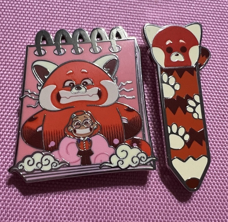BoxLunch Exclusive - Disney Pencil & Notepad Enamel Pin Set - Turning Red