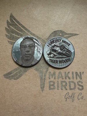 Tiger Woods Mugshot Golf Ball Marker Half Dollar