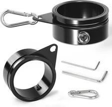 Flag Pole Rings, Flagpole Rings Aluminum Alloy 360° Black 2 Inch -Pack of 2