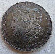 1887 P Morgan Silver Dollar Coin U.S. Mint Philadelphia