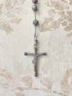 Antique Rosary ~ Metal Rosebud Beads ~ Rare Primitive Spain ~  Aged Green Patina — photo 8