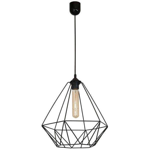 HäNgeleuchte KüChe Esstisch Schwarz E27 Ø 35 Cm Geometrisch Metall HäNgelampe-image