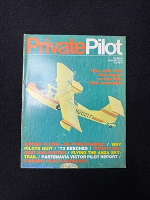 Private Pilot Magazine January 1973 Aviation Flying Aircraft Seaplane Vintage