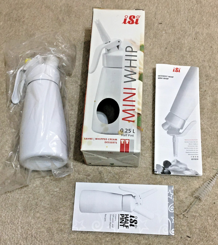 iSi Mini Whip Whipped Cream Maker 1/2 PINT 0.25 L Bottle -White NEW W/ Box Cheap