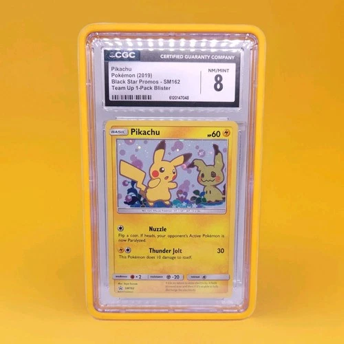 Pokémon Pikachu SM162 Team Up Black Star Promo CGC 8