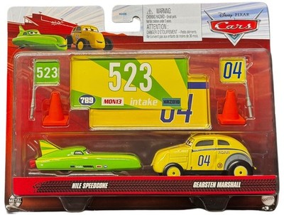 Disney Pixar Cars  On The Road NILES SPEEDCONE & GEARSTEN MARSHALL 2-PACK NEW