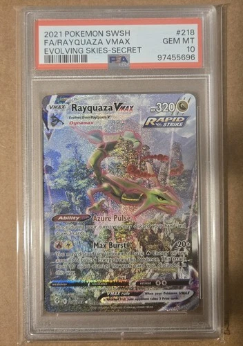 Pokemon Evolving Skies 218/203 Alternate Alt Art Rayquaza VMAX PSA 10 GEM MT!!
