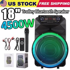 18" Bluetooth PA Speaker System 4500W with Mic Guitar Jack for Live Performance