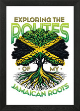 Jamaican Roots Jamaica Framed Wall Art Poster Canvas Print Picture