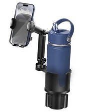 Cup Phone Holder for Car with Expandable Base, 2 in 1 Adjustable Hands Black