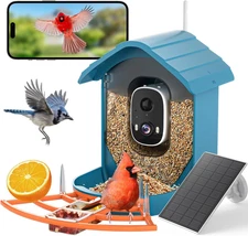 Smart Bird Feeder with Camera Solar Powered for outside Birdhouse with Camera, A