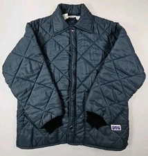 Big Smith Jacket Diamond Quilted Coat Mens Size Medium Blue Puffer Workwear
