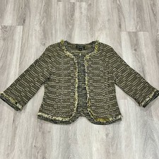 St John Jacket Knit Moss Green Multi Suit Blazer Size 8 Made In USA