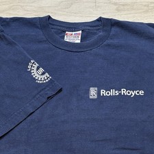 Vintage 90s Rolls Royce Faded T-Shirt Size Men's XL Navy Blue Union Indianapolis