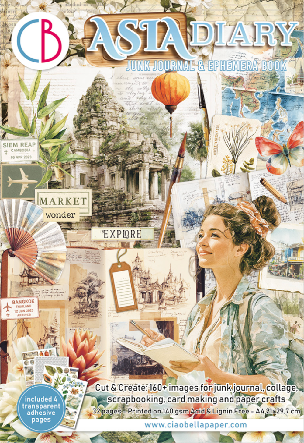 Ciao Bella Paper - Asia Diary - Junk Journal Ephemera Book | CBB028