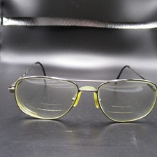 Vintage Aviator Eyeglass Frames Bifocal Lenses Silver Tone Metal BC72 DA 4S