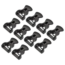 10Pcs Tent Rope Buckles 4mm Plastic Guyline Adjuster Cord Tensioners Black