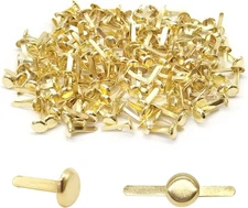 Quacc 200pcs Gold Split Pins Round Scrapbooking Brads Paper 