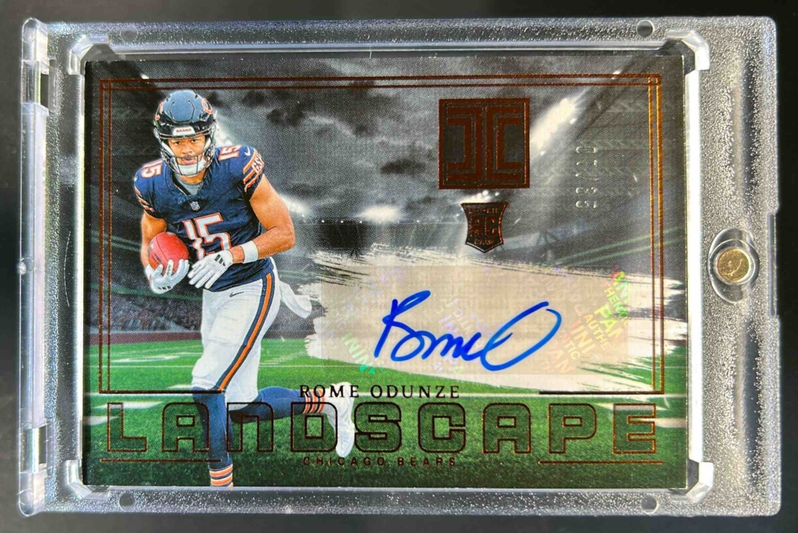 2024 Impeccable Rome Odunze Rookie Landscape Bronze RC Auto #7/35 Bears