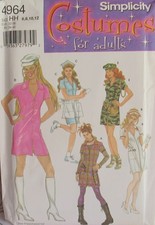 Simplicity Halloween Costume 4964 Misses 6-12 Mini Dress Nurse Army Punk Pattern