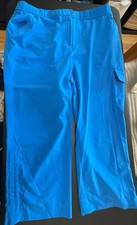 Chico's 1 Weekends Straight Blue Chino Capri  s Crop Pants Womens 8