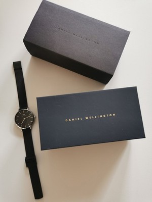 Daniel Wellington Uhr 'Classic Petite Cornwall' 32 schwarz/silber + Stoffarmband