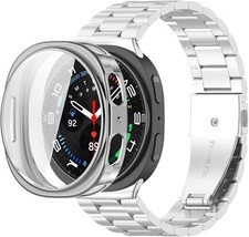 Adjustable Stainless Steel Metal Band with TPU Case for Galaxy Watch 8 40mm 44mm