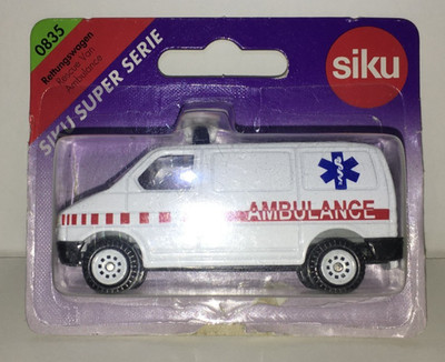 Siku #0835 VW Rescue Van Ambulance and Road Sign Diecast Model German