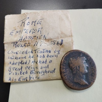 Ancient Roman Coin 117-138AD Emperor Hadrian Genuine Coin As Rome