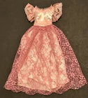 Vintage Barbie Romantic Wedding Party Bridesmaid Dress 1986 Mattel Pink Lace